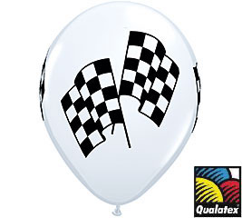 Racing Flags Helium Latex Balloon